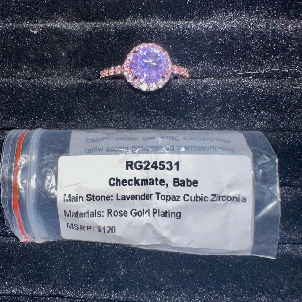 Bomb Party Lavender Topaz Cubic Zirconia Ring Size 10